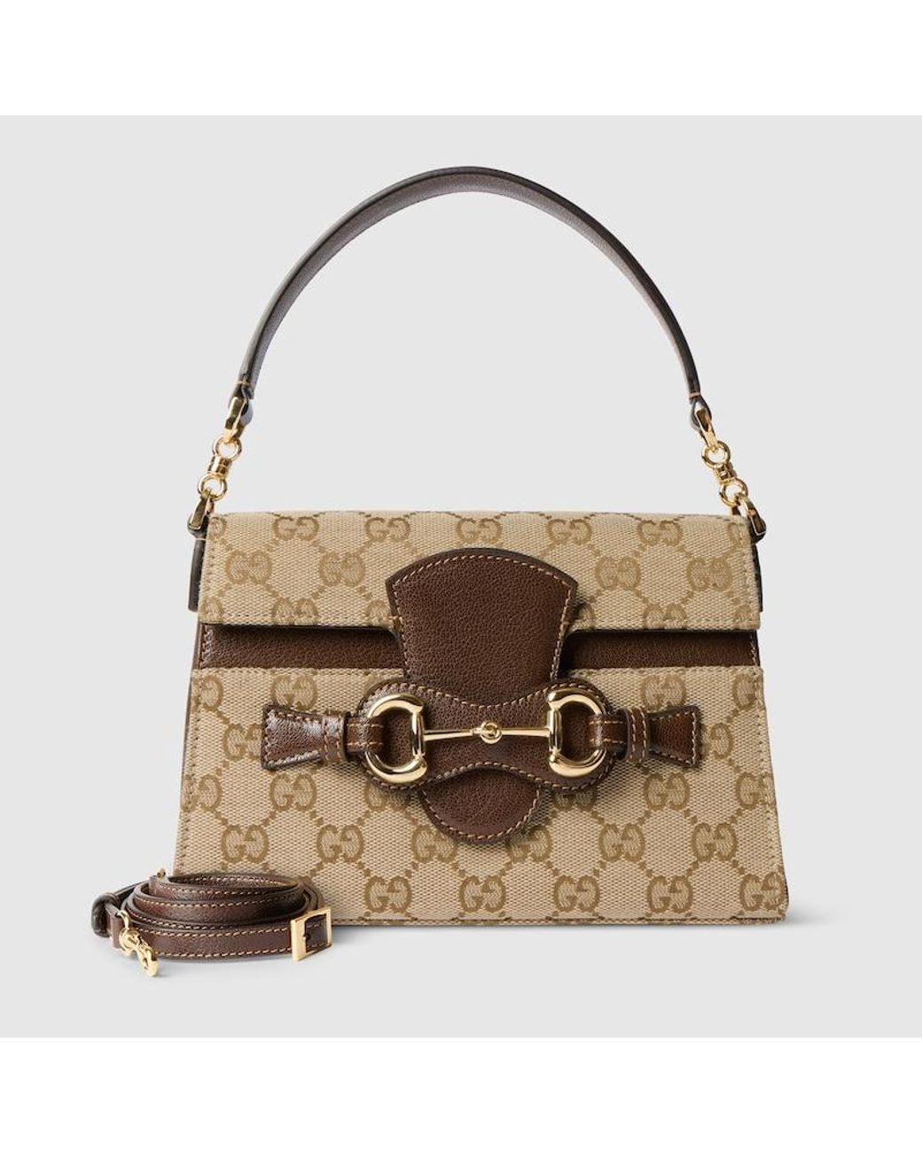 Gucci Brown Horsebit Duomo Small Top Handle Bag