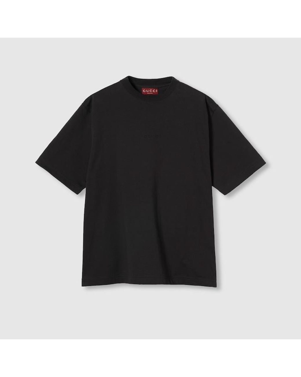 Gucci Black Cotton Jersey T-Shirt With Embroidery for men