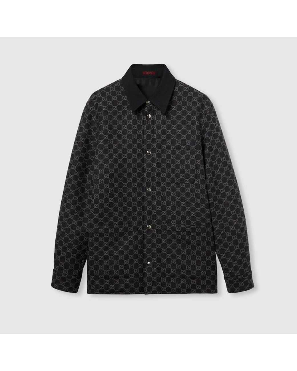 Gucci Black Brushed Gg Flannel Jacket for men