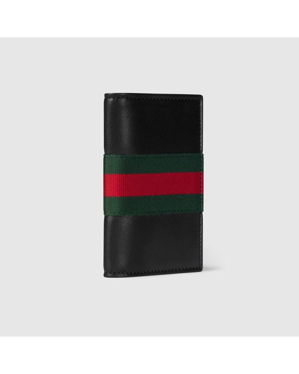 Gucci Black Web Trademark Card Case, Leather for men