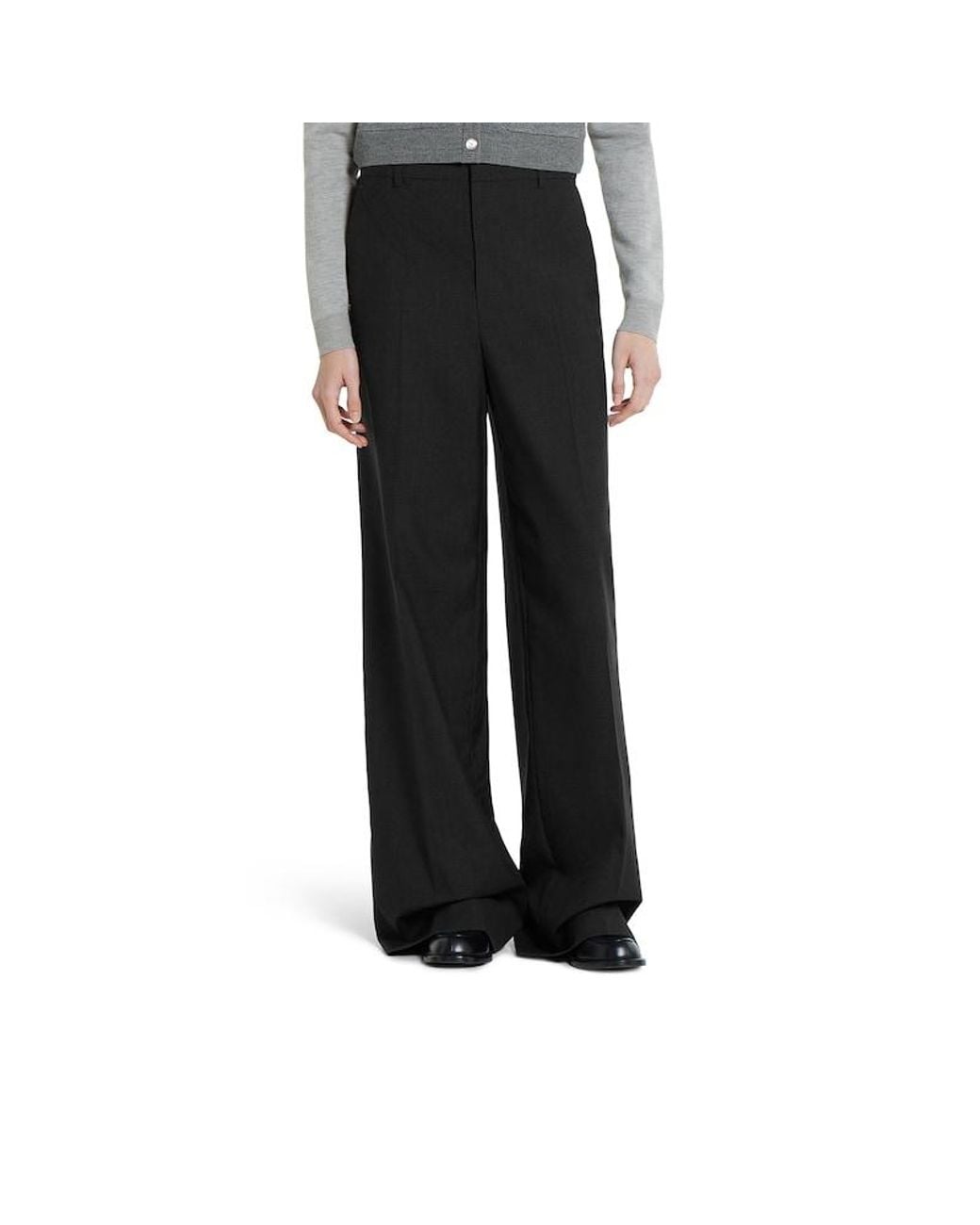 Gucci Black Wool Pants With Logo, Size 38 It, Ready-To-Wear