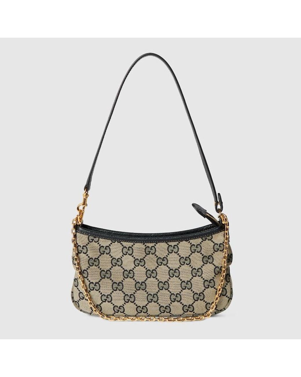 Gucci Metallic Gossip Small Shoulder Bag, Original Gg Fabric