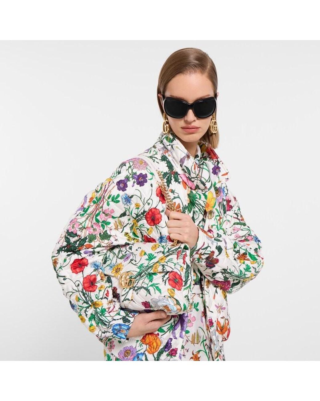 Gucci Blue Gg Marmont Medium Shoulder Bag