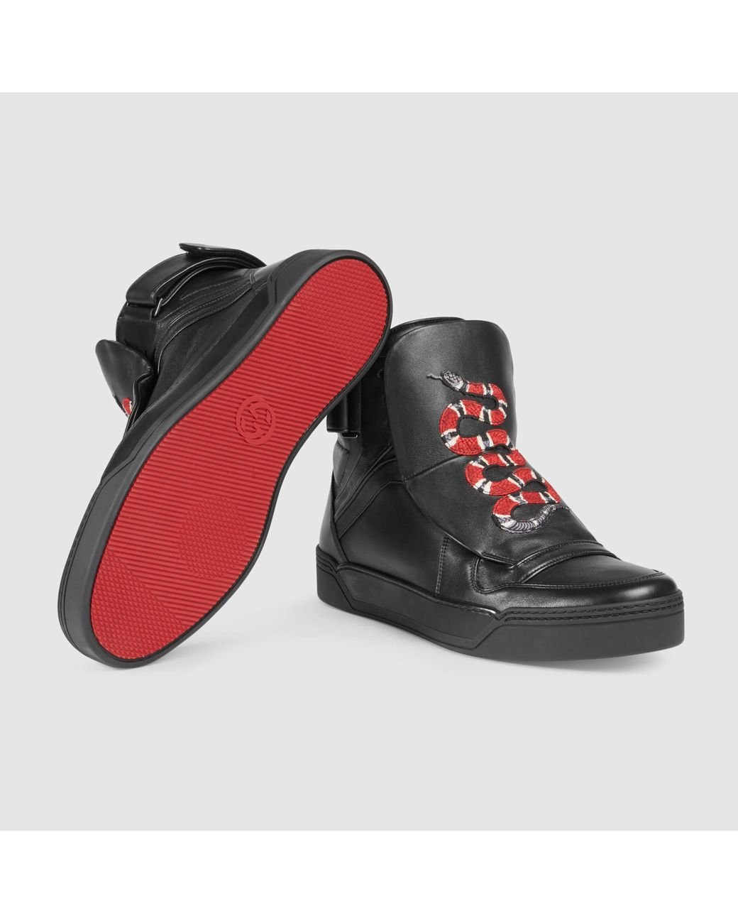Gucci Leather High-top Sneaker With Snake in Black for Men