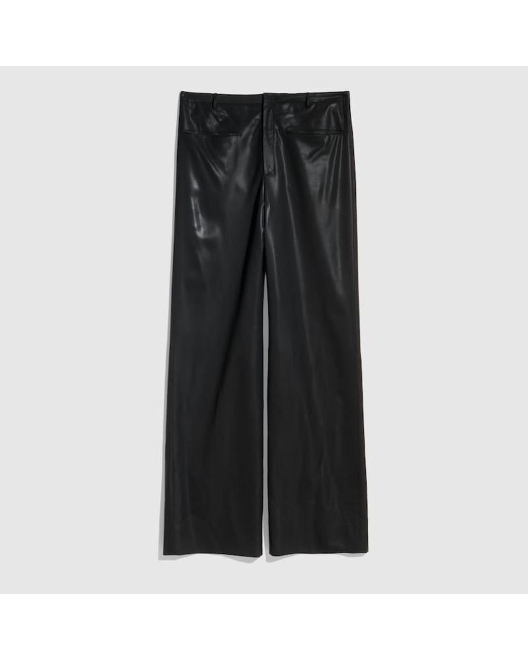 Gucci Black Light Wool Pants With Chintzed Finish, Size 48, Ready-To-Wear