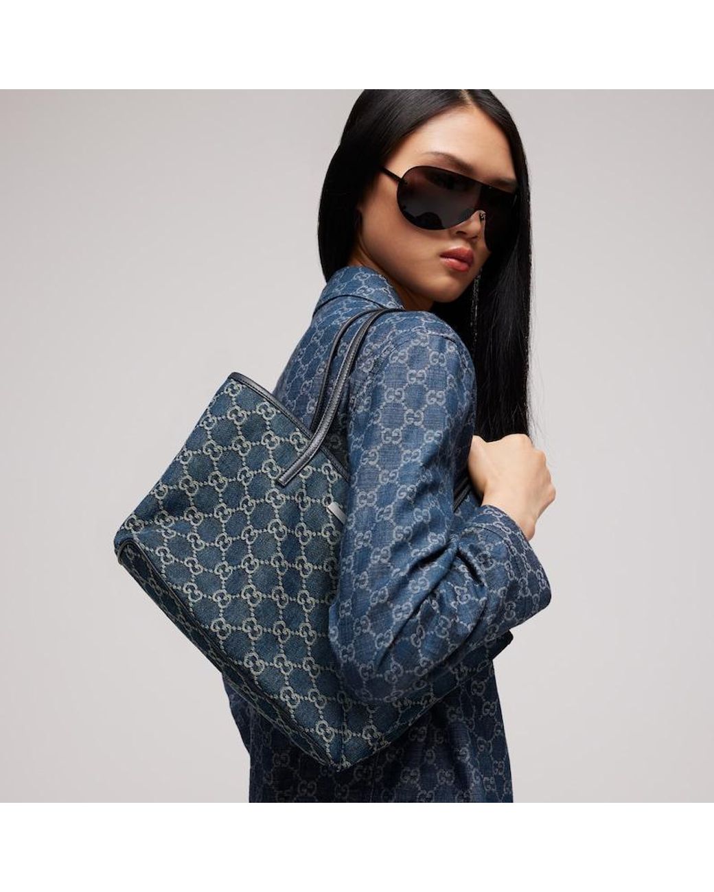 Gucci Blue Tribeca Small Tote Bag