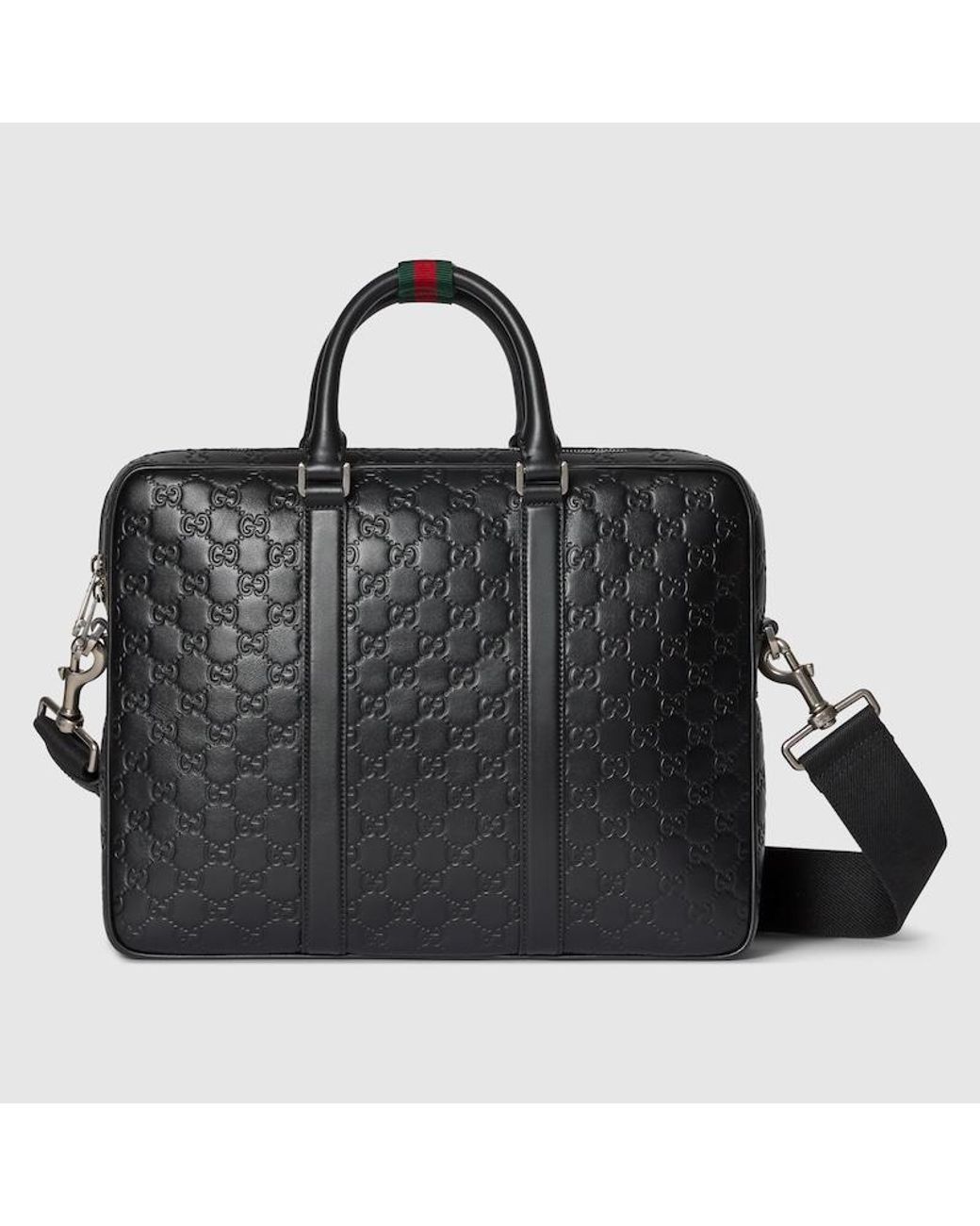 Gucci Black Document Bag Gg Emblem Large for men