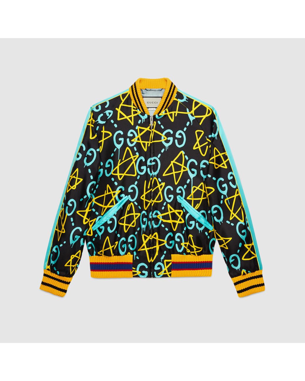 Gucci Ghost Silk Bomber for Men | Lyst