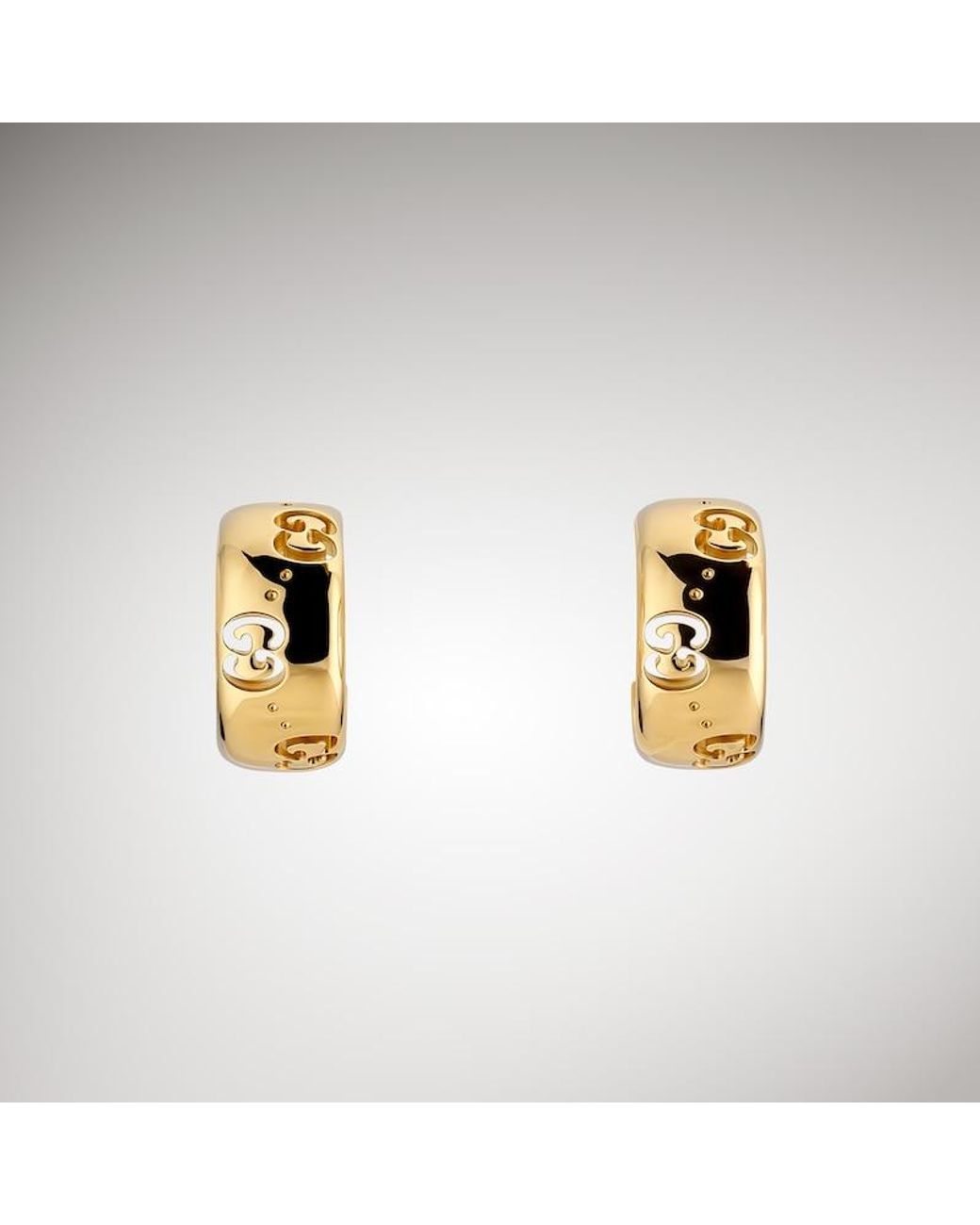 Gucci Metallic Icon 18K Gg Hoop Earrings