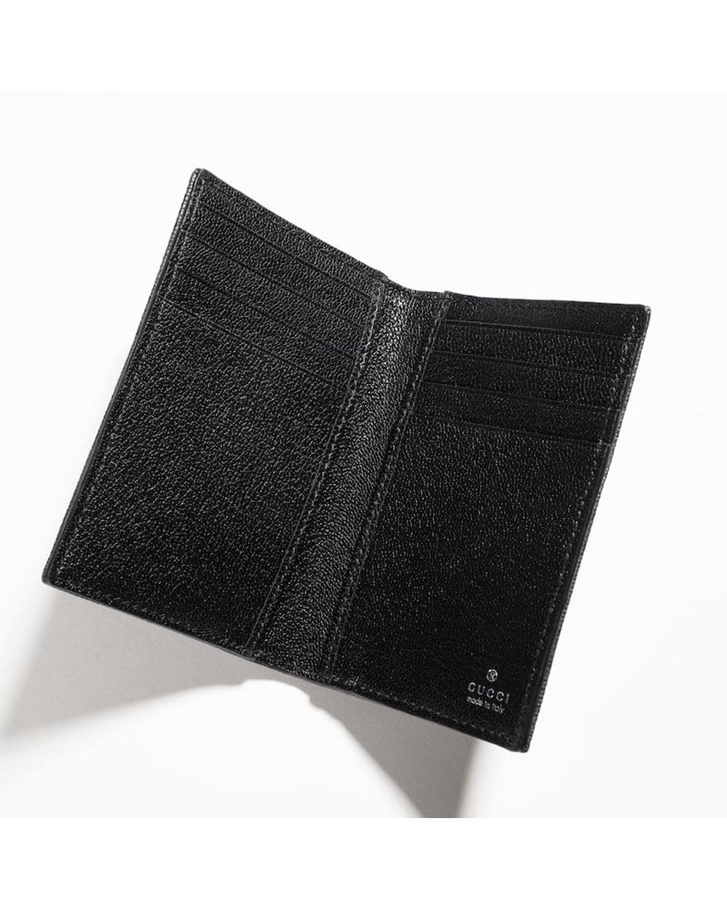 Gucci Black Essence Classic Card Case, Original Gg Fabric for men