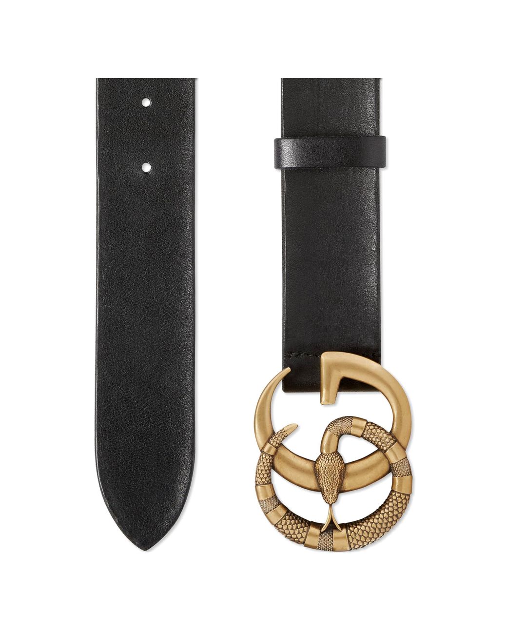 Cinturón de Piel con Hebilla de Doble G con Serpiente Gucci de hombre | Lyst