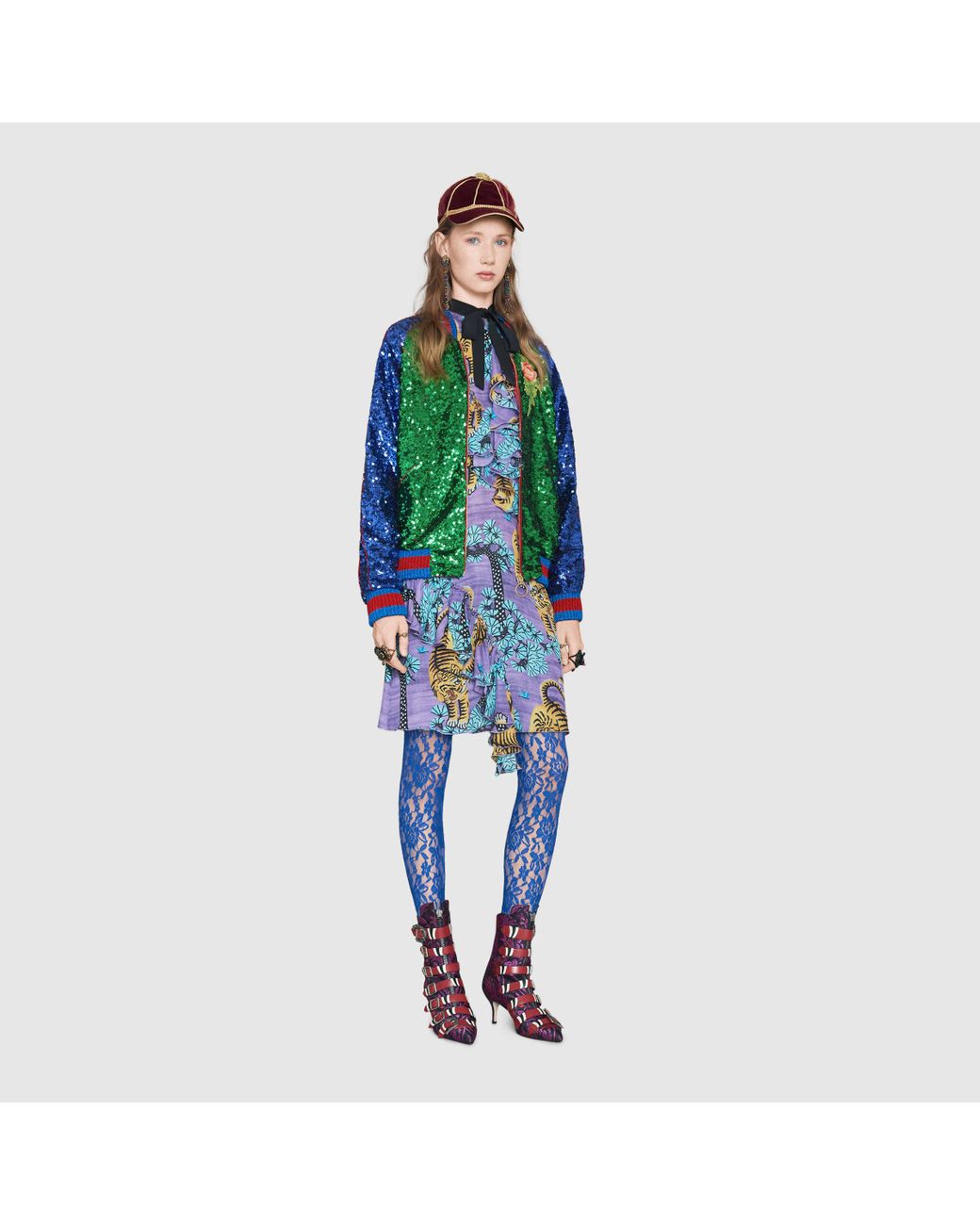Gucci Sequin Embellished Bomber Jacket 