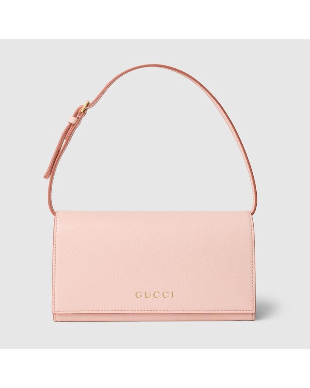 Gucci Pink Mini Pouch With Lettering