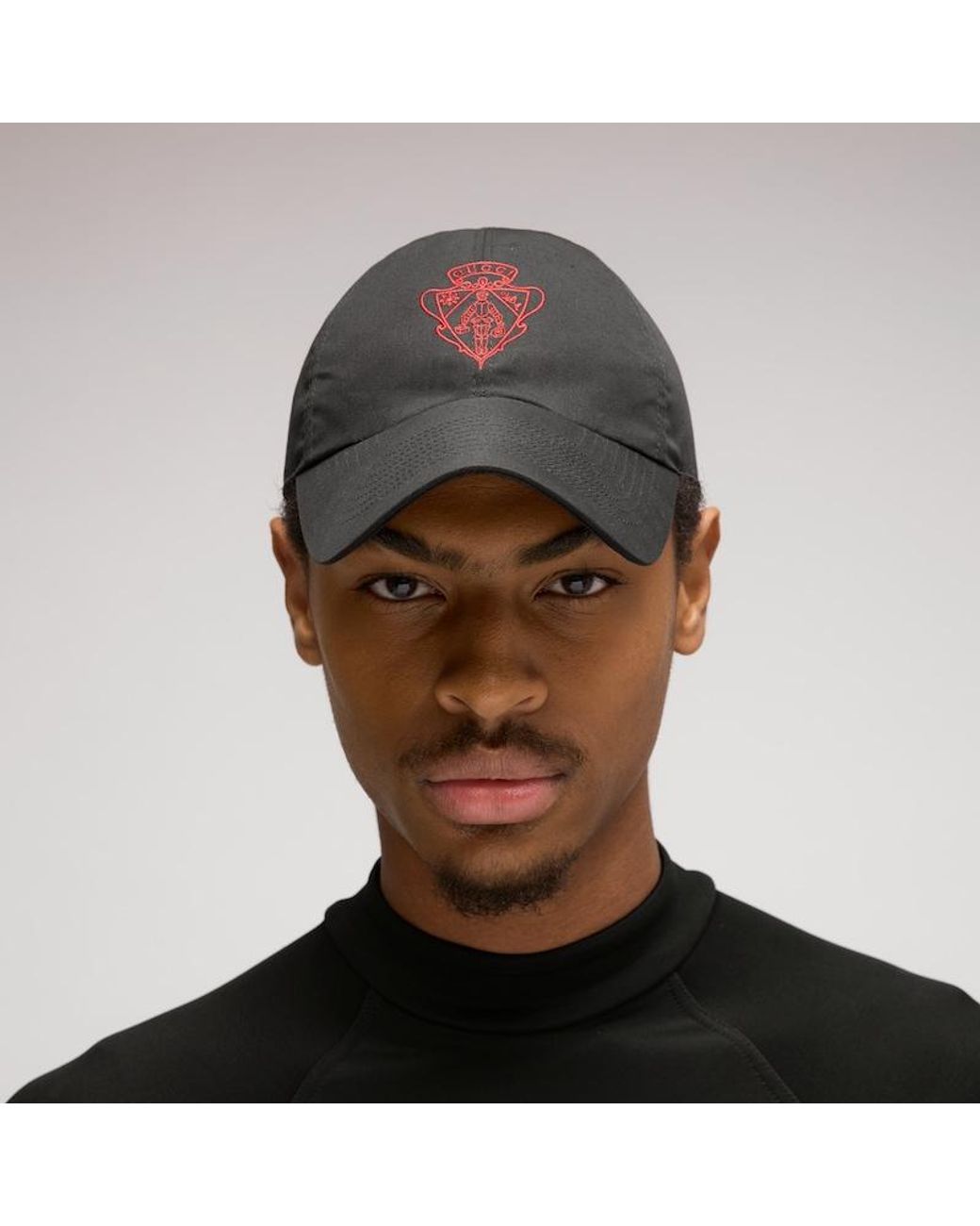 Gucci Black Cotton Baseball Hat With Embroidery, Size S, Cotton for men