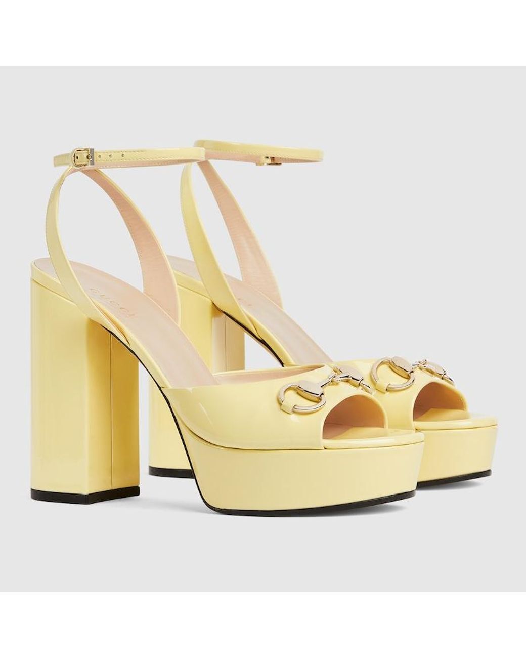Gucci Metallic Horsebit Platform Sandal, Leather