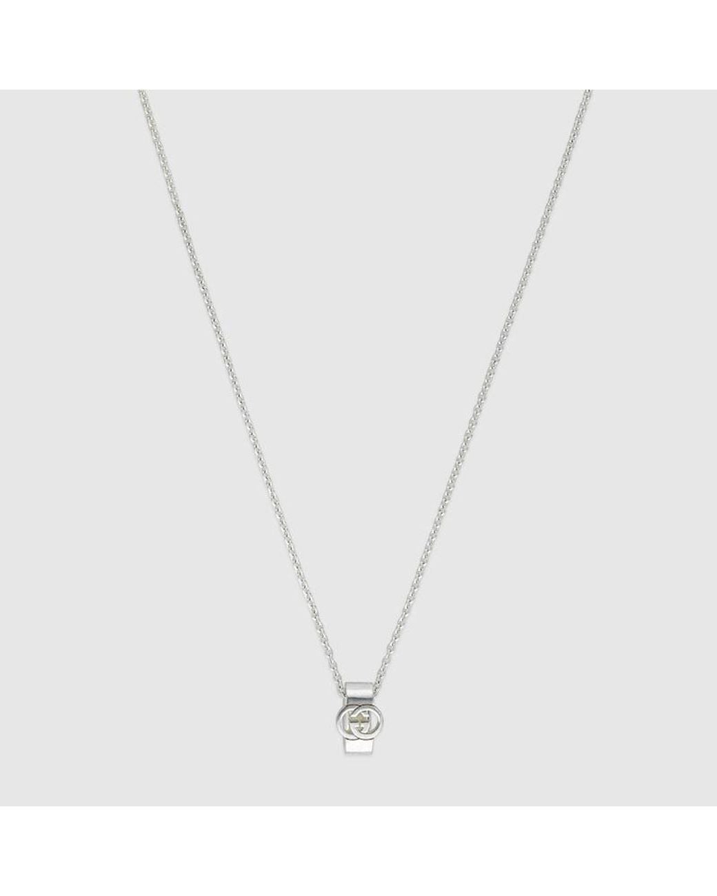 Collana Interlocking Con Pendente di Gucci in Metallic