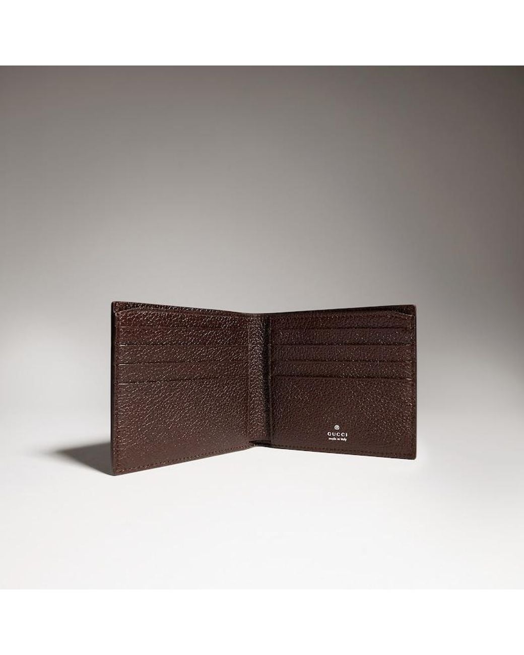 Gucci Brown Bi-Fold Wallet With Web for men