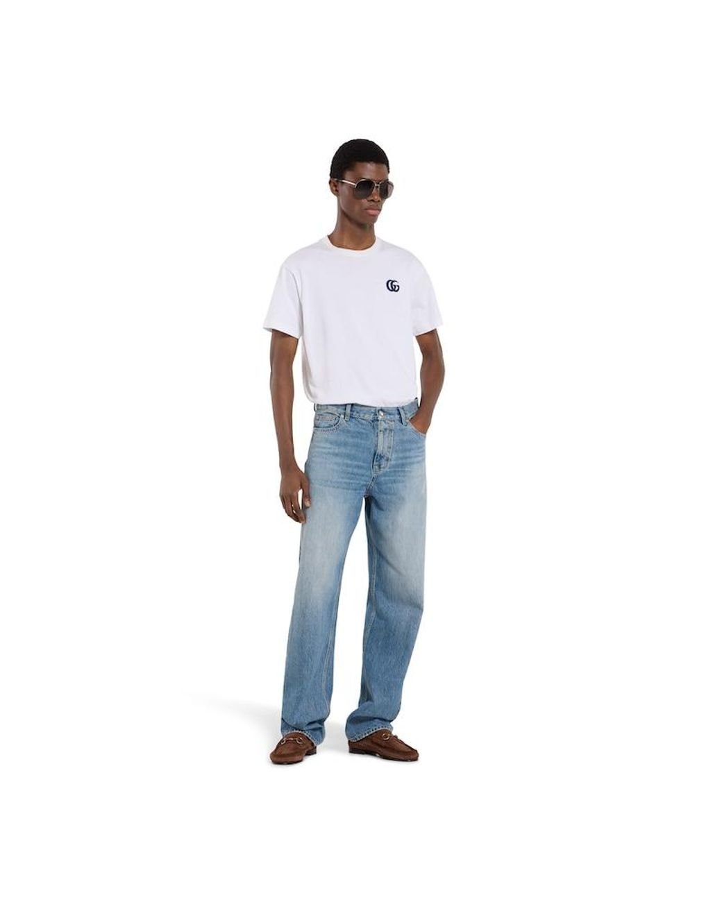Gucci Blue Cotton Denim Trousers for men