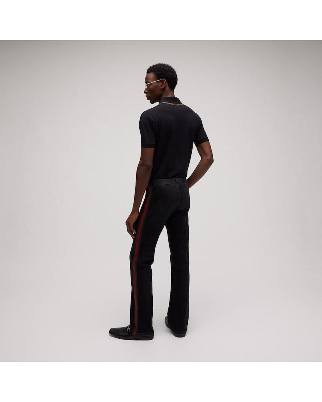 Gucci Black Cotton Jersey Piquet Polo Shirt, Size M, Ready-To-Wear for men