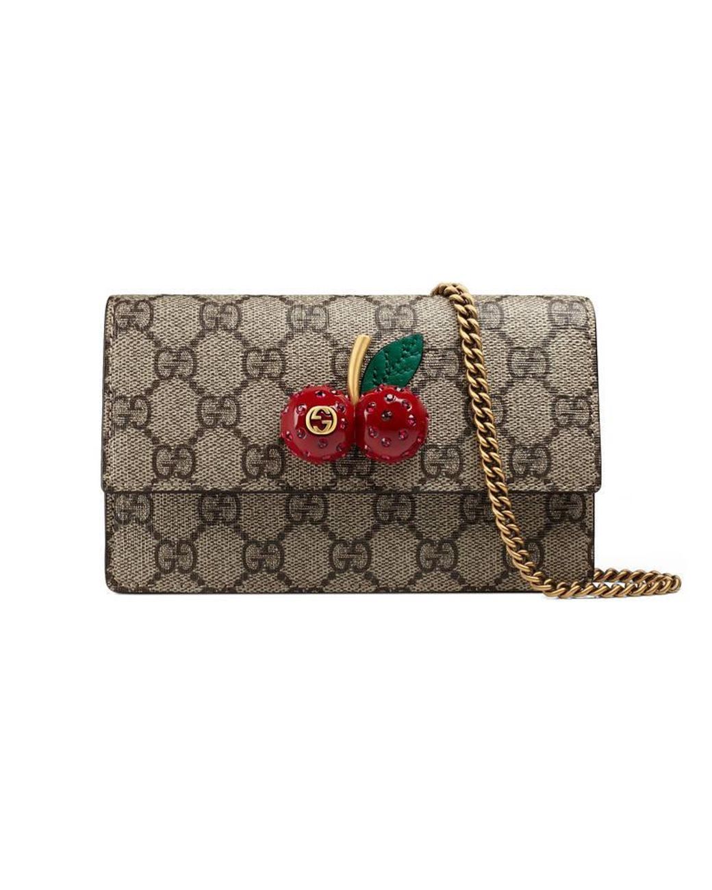 Gucci Gg Supreme Mini Bag With Cherries | Lyst
