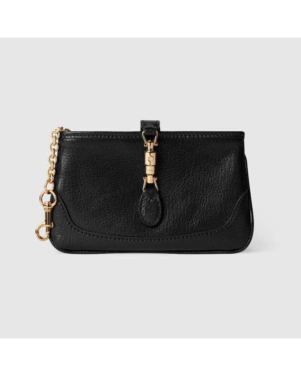 Gucci Black Jackie Zip Key Pouch