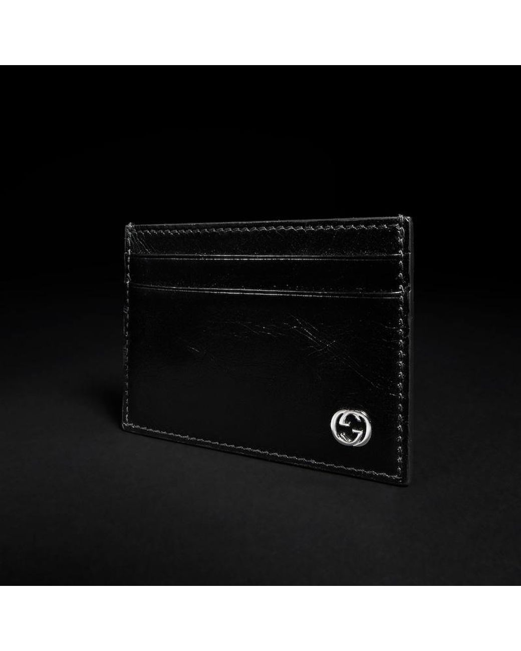 Gucci Black Card Case With Interlocking G for men