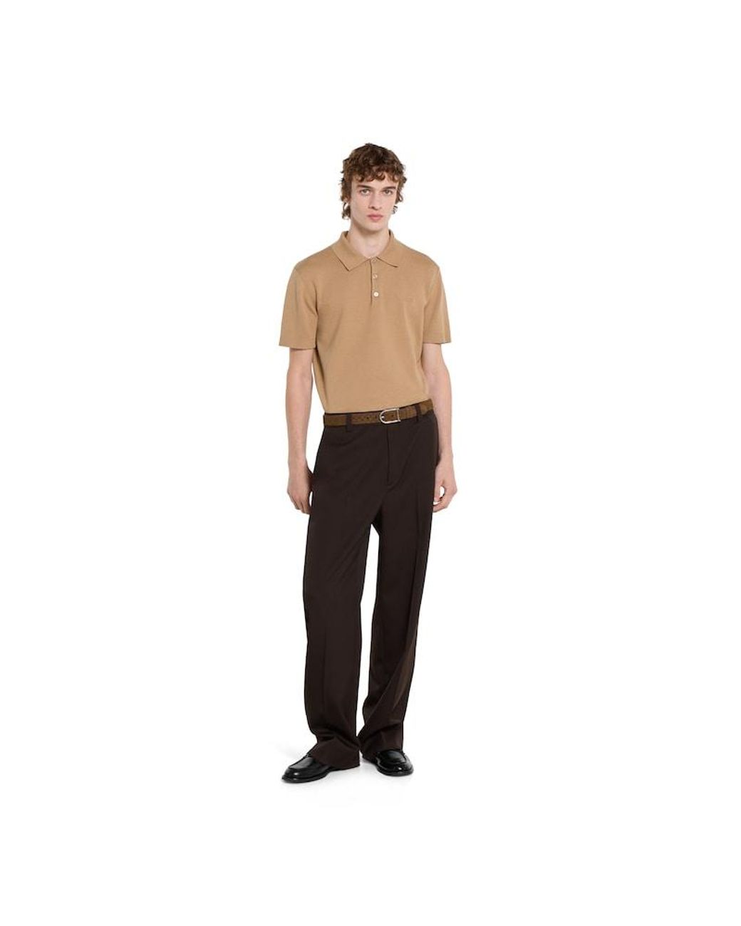 Gucci Brown Reversible Belt With Rounded Buckle, Size 80 for men