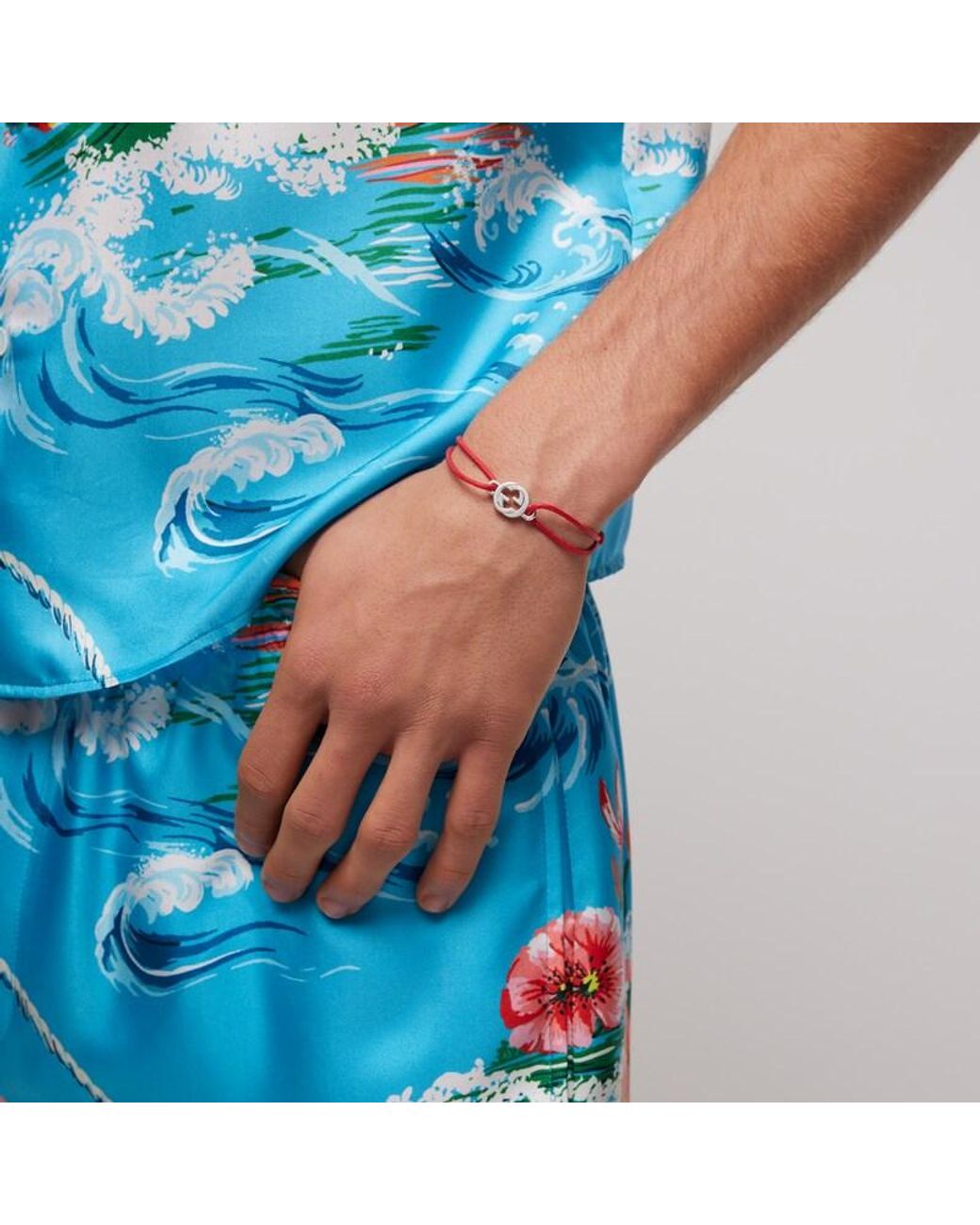 Bracciale A Cordoncino Interlocking di Gucci in Red