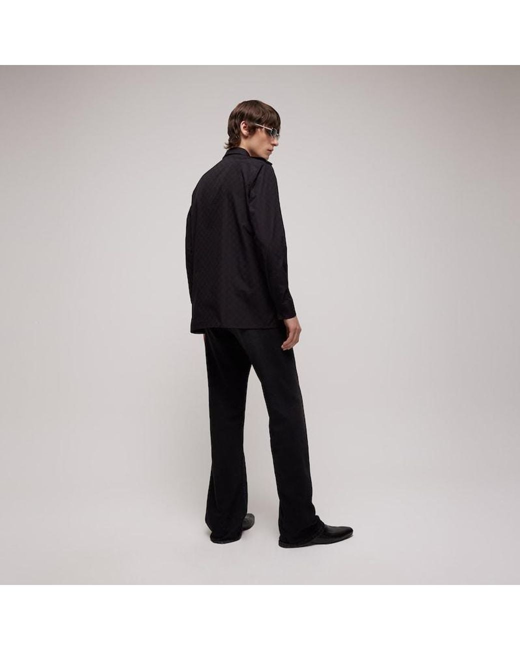 Gucci Black Gg Cotton Poplin Shirt for men