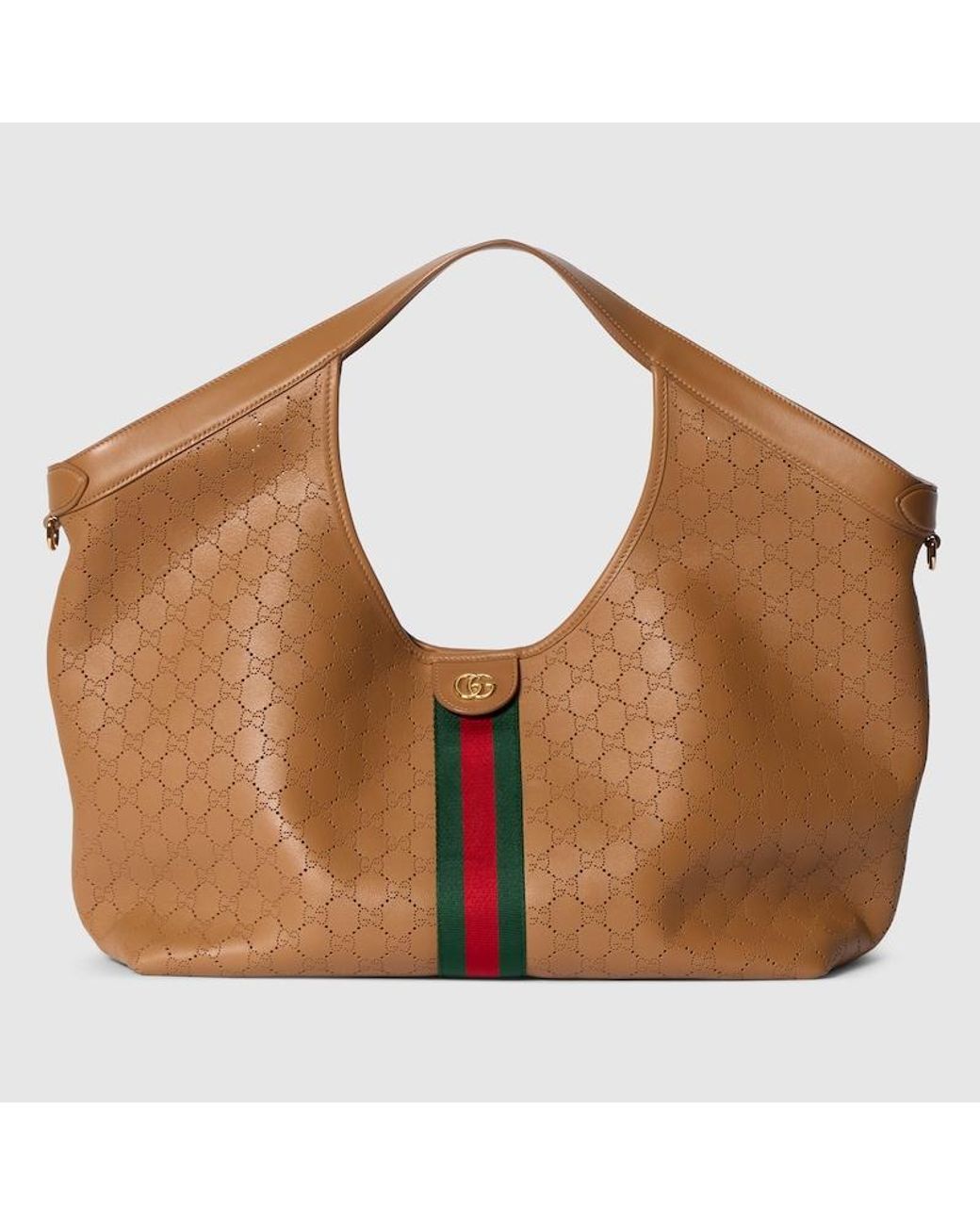 Gucci Brown Giglio Large Tote Bag, Leather