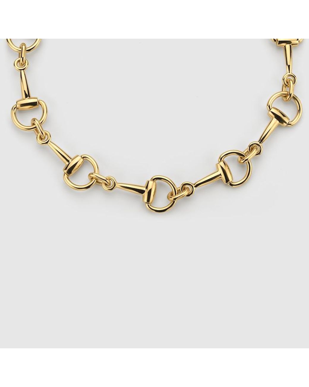 Gucci Metallic Horsebit Motif Necklace