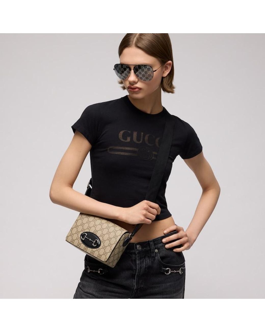 Gucci Metallic Horsebit 1955 Mini Bag, Gg Canvas for men