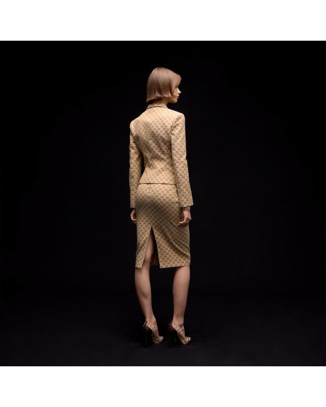 Gucci Natural Gg Cotton Canvas Jacket