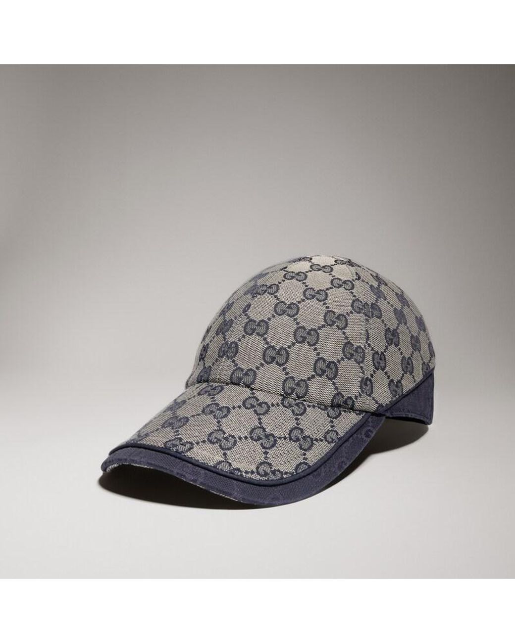 Gucci Gray Gg Cotton Canvas Baseball Hat for men