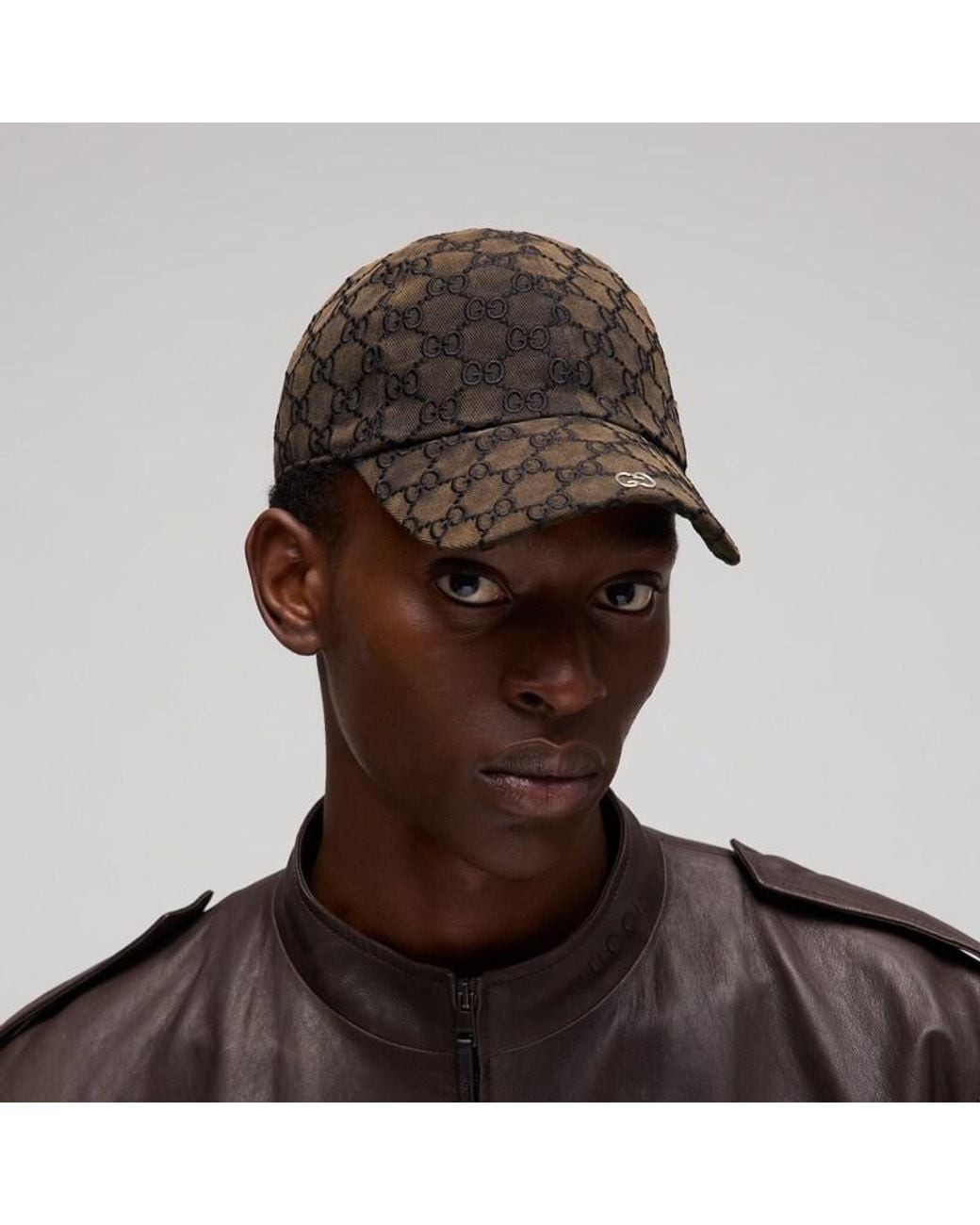 Gucci Brown Embroidered Cotton Canvas Baseball Hat
