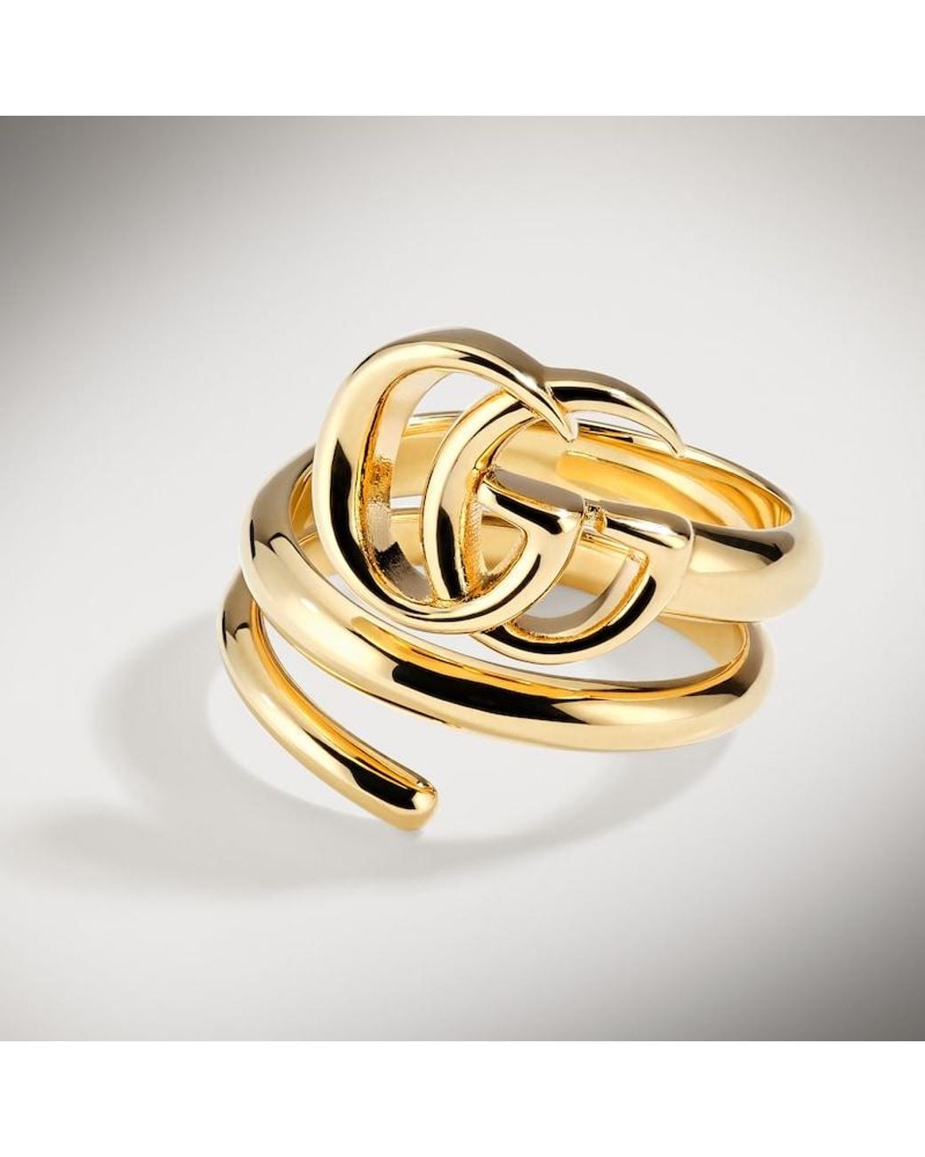 Gucci Metallic Gg Marmont Double Row Ring