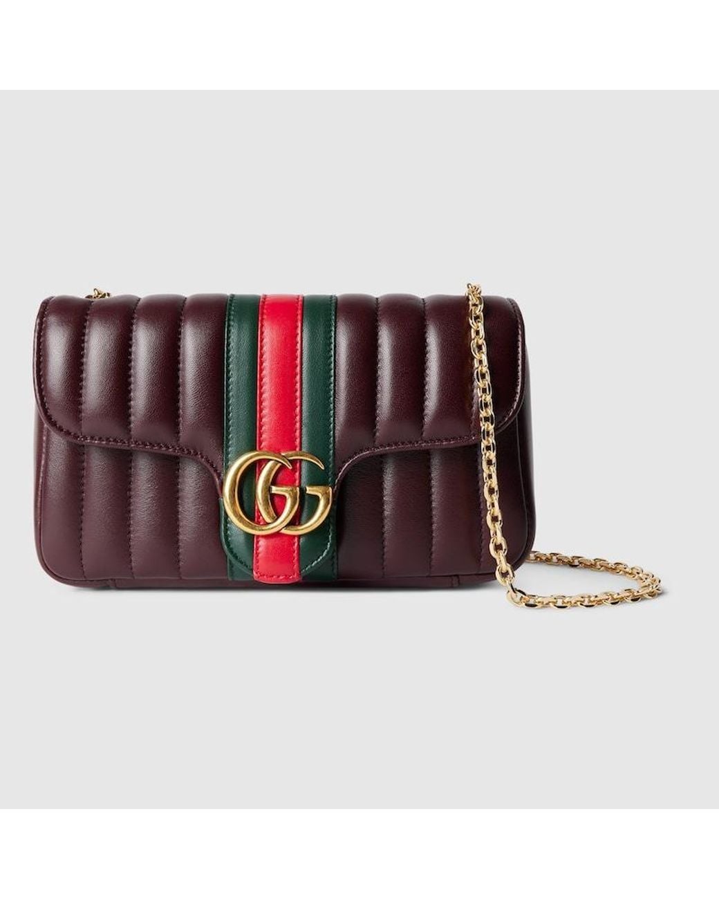 Gucci Red Jetset Gg Marmont Small Shoulder Bag