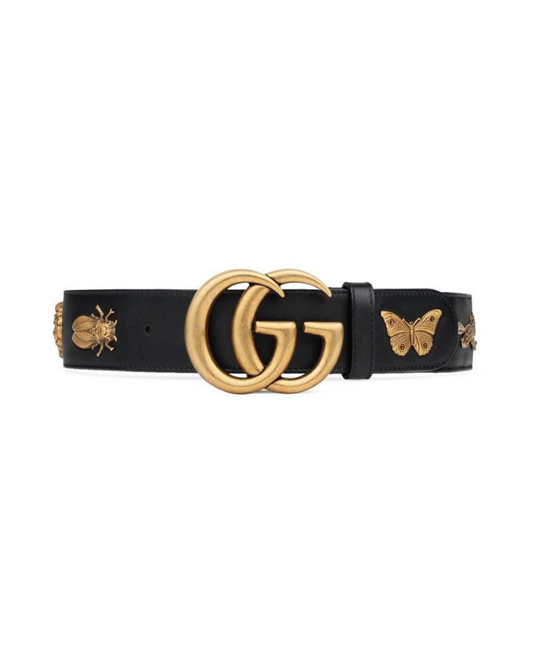 Gucci Leather Belt With Animal Studs in Black | Lyst