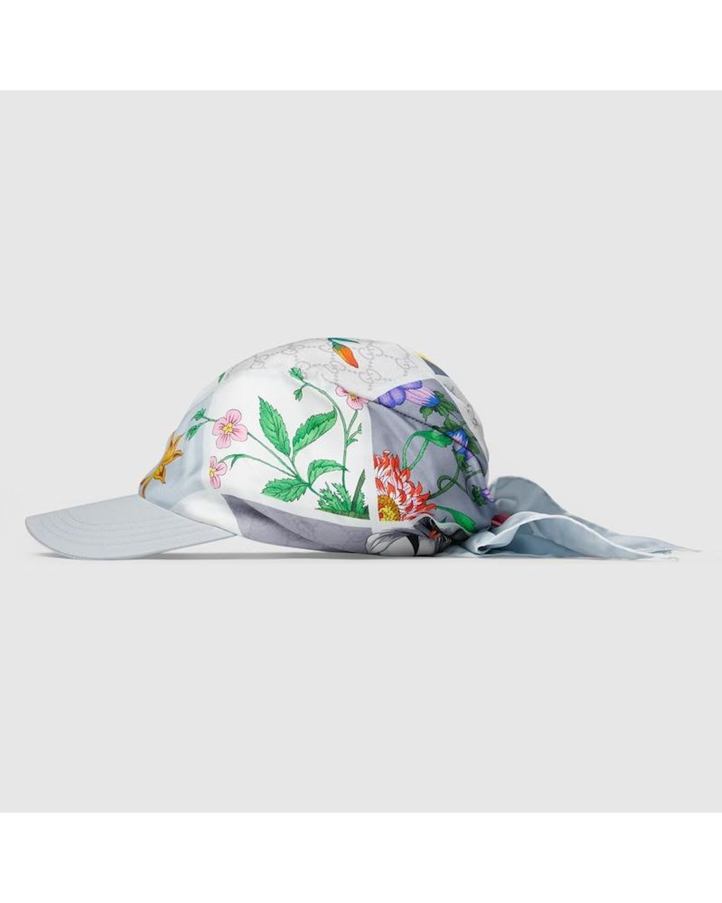 Gucci Blue Printed Silk Baseball Cap