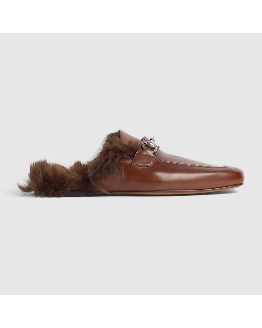 Gucci Brown Slipper With Horsebit, Leather