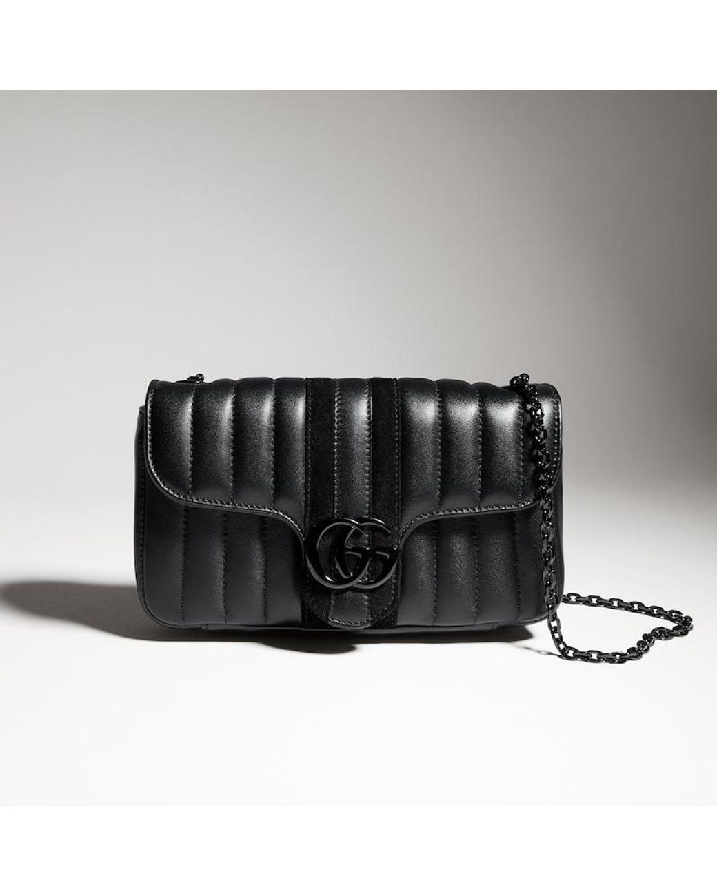 Gucci Black Gg Marmont Small Shoulder Bag