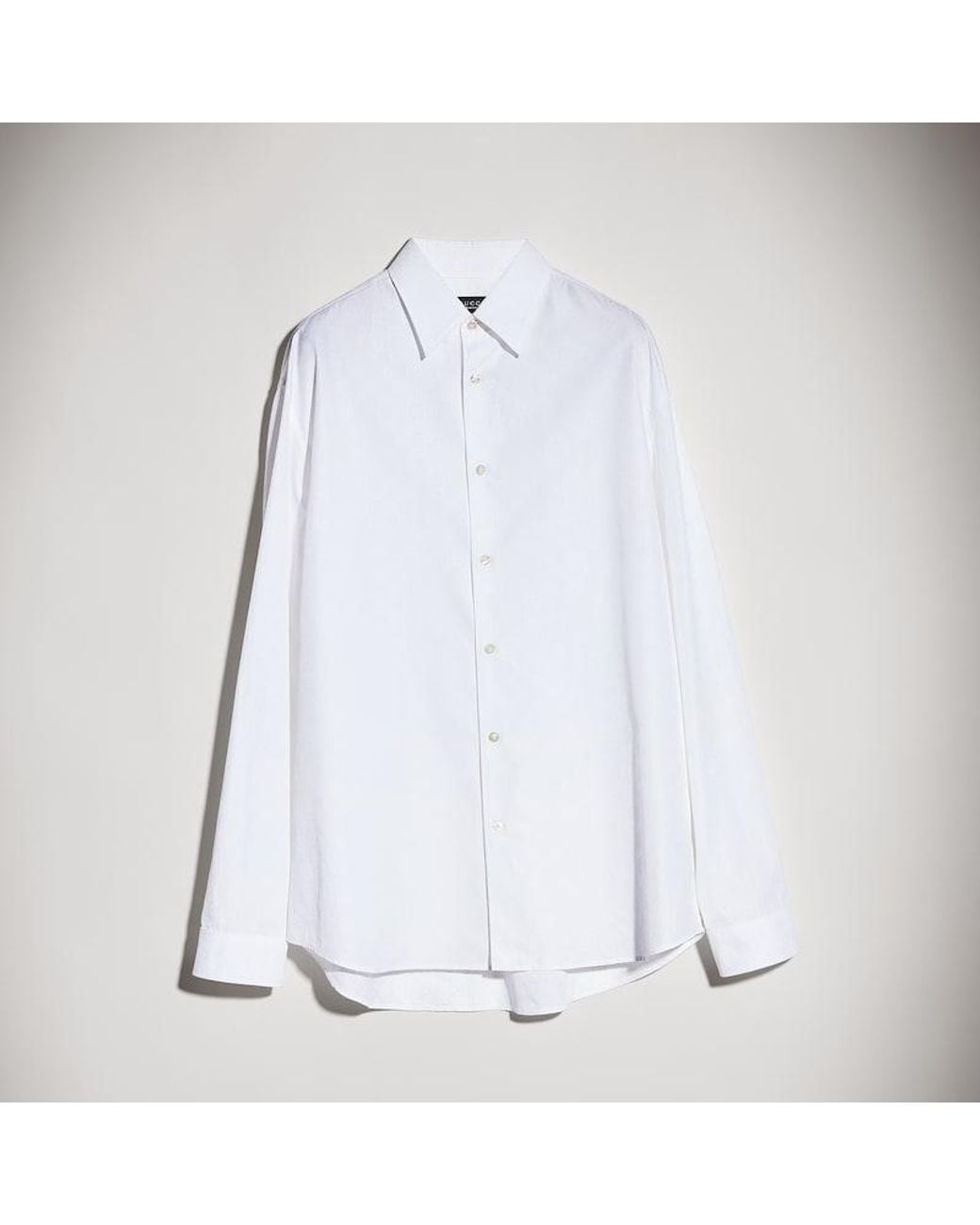 Gucci White Gg Cotton Poplin Shirt, Size 15 for men