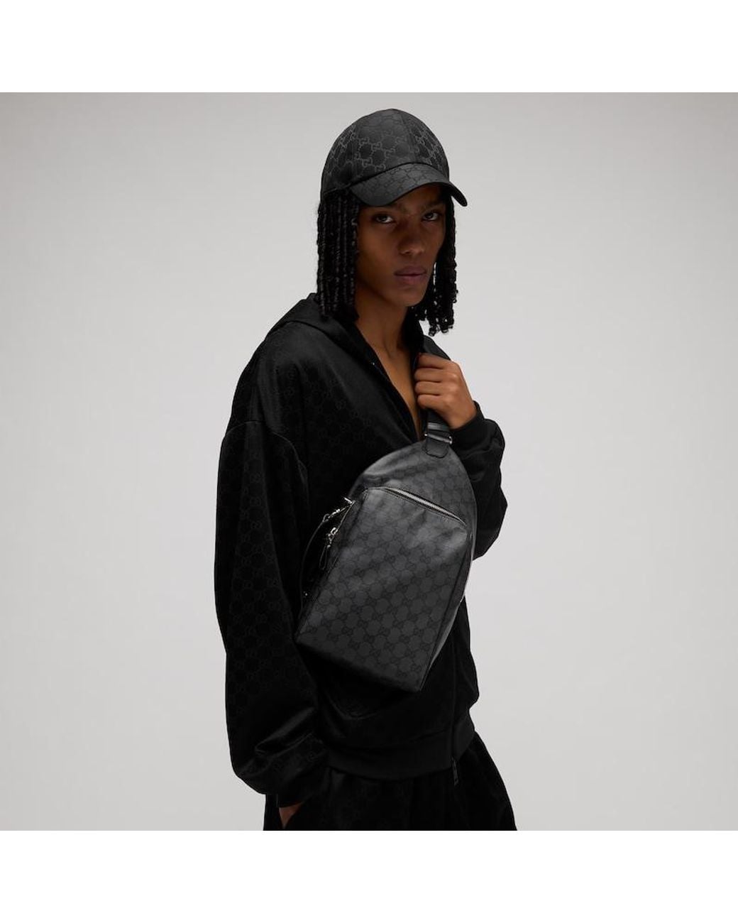 Gucci Black Essence Classic Medium Sling Bag for men