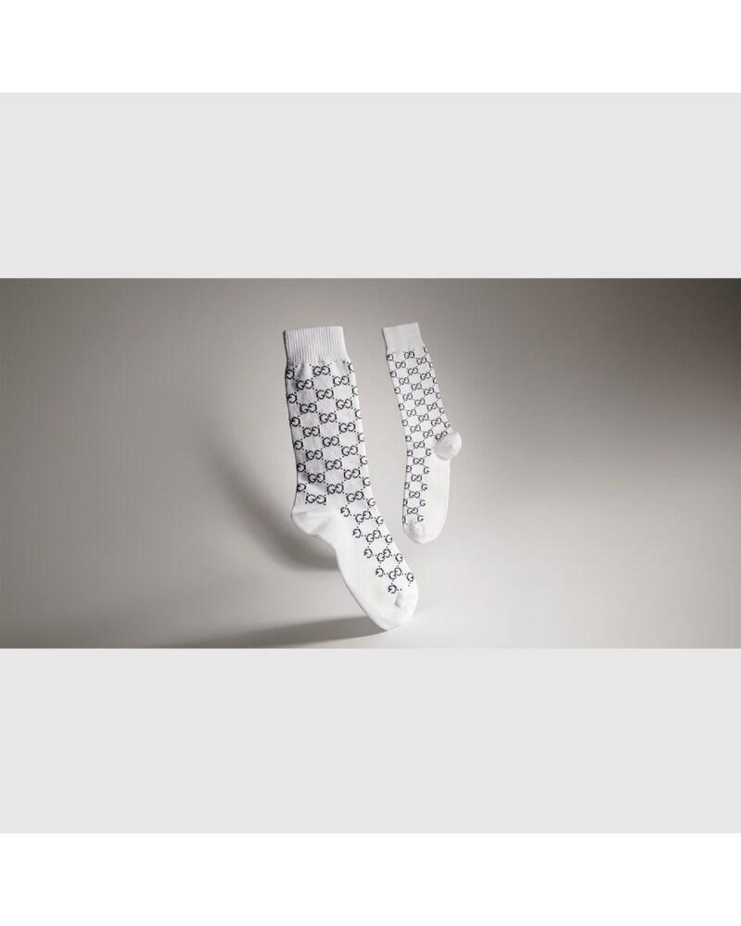 Gucci White Gg Cotton Blend Socks for men
