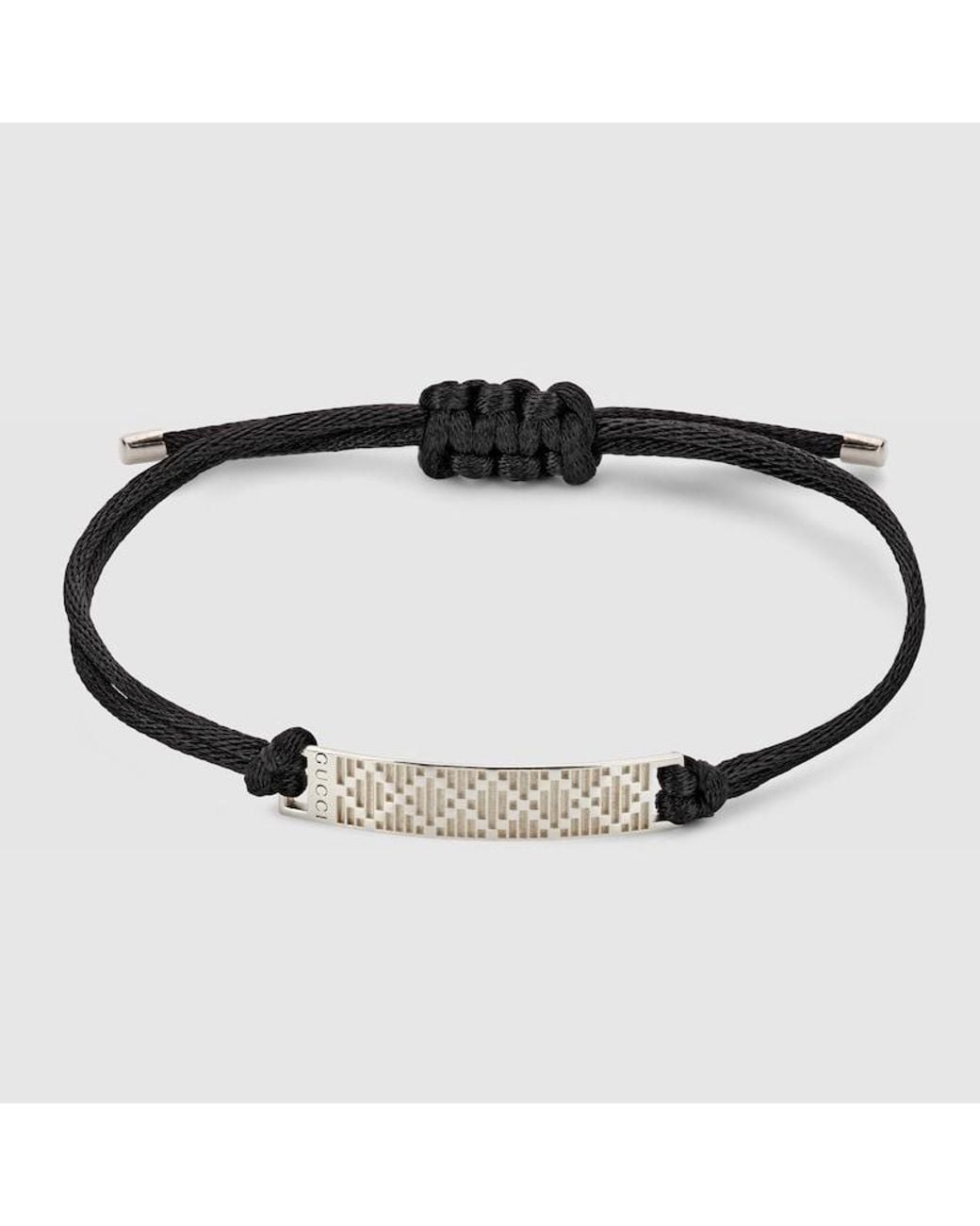Gucci Black Diamante Cord Bracelet