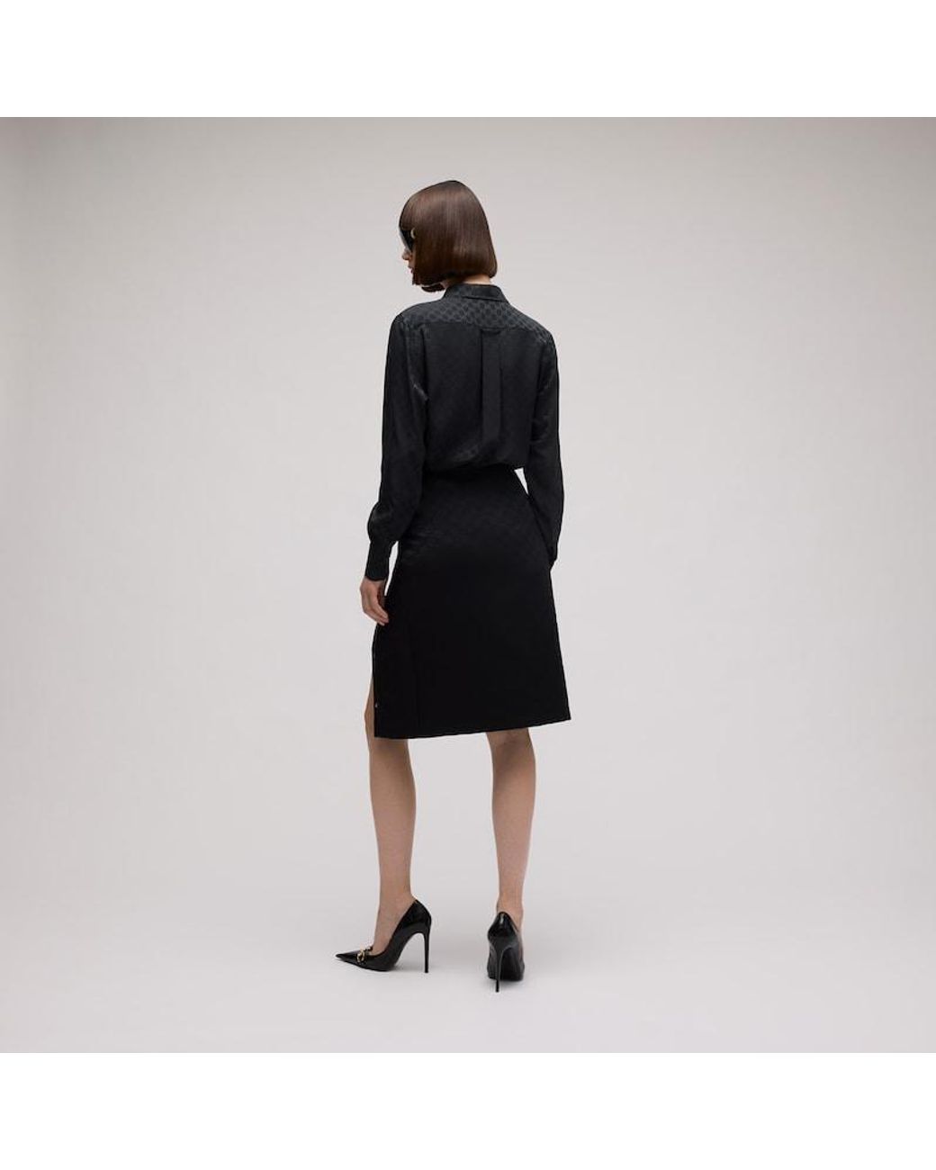 Gucci Black Gg Crêpe Silk Shirt
