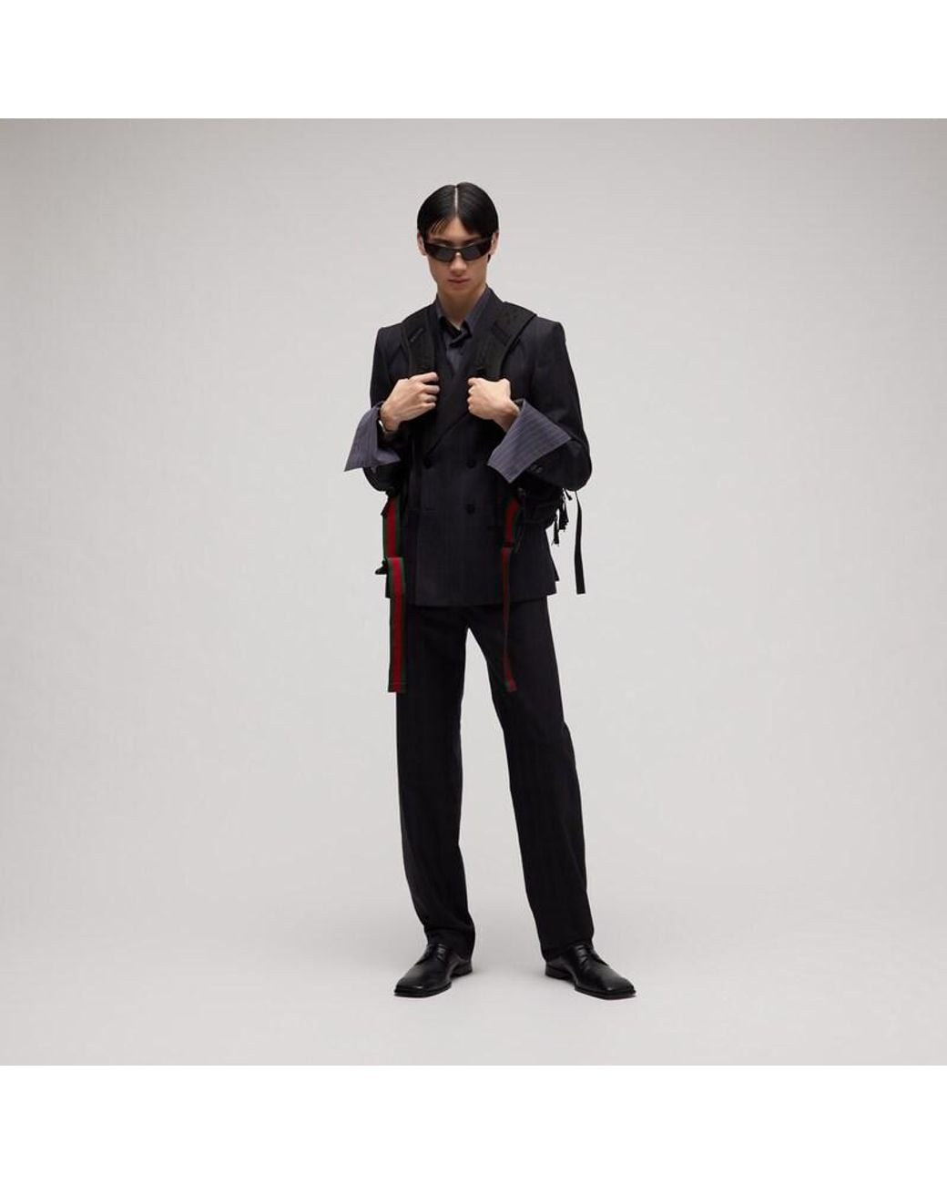 Gucci Black Checked Wool Jacket With Fil Coupé for men