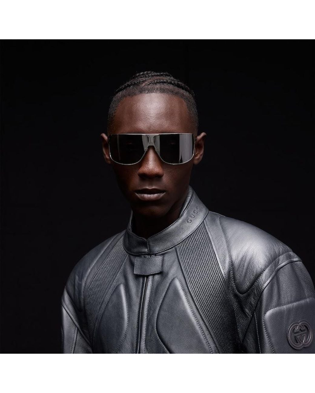 Gucci Gray Mask Frame Sunglasses for men