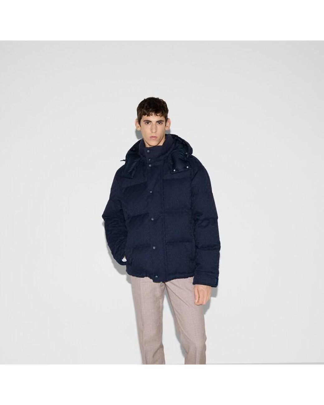 Gucci Blue Gg Down Jacket for men
