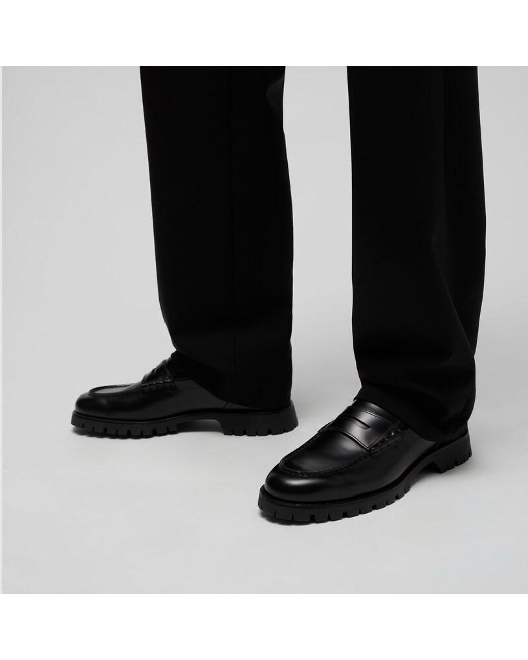 Gucci Black Loafer With Lug Sole, Leather for men